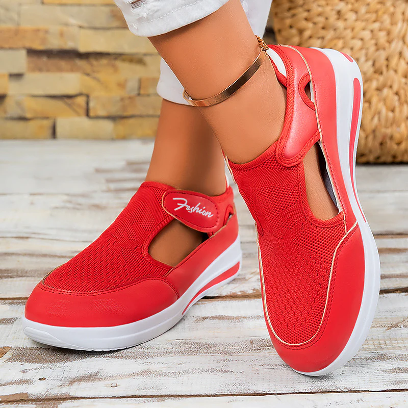 Damen Atmungsaktive Slip-On Sportschuhe mit verstellbarem Klettverschluss Heidi Mode - Image 3