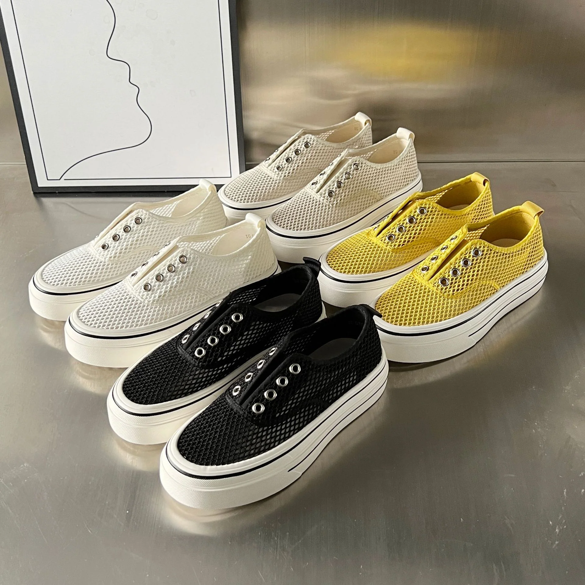 Damen Atmungsaktive Sneaker aus Mesh mit bequemem Innenfutter Heidi Mode - Image 5