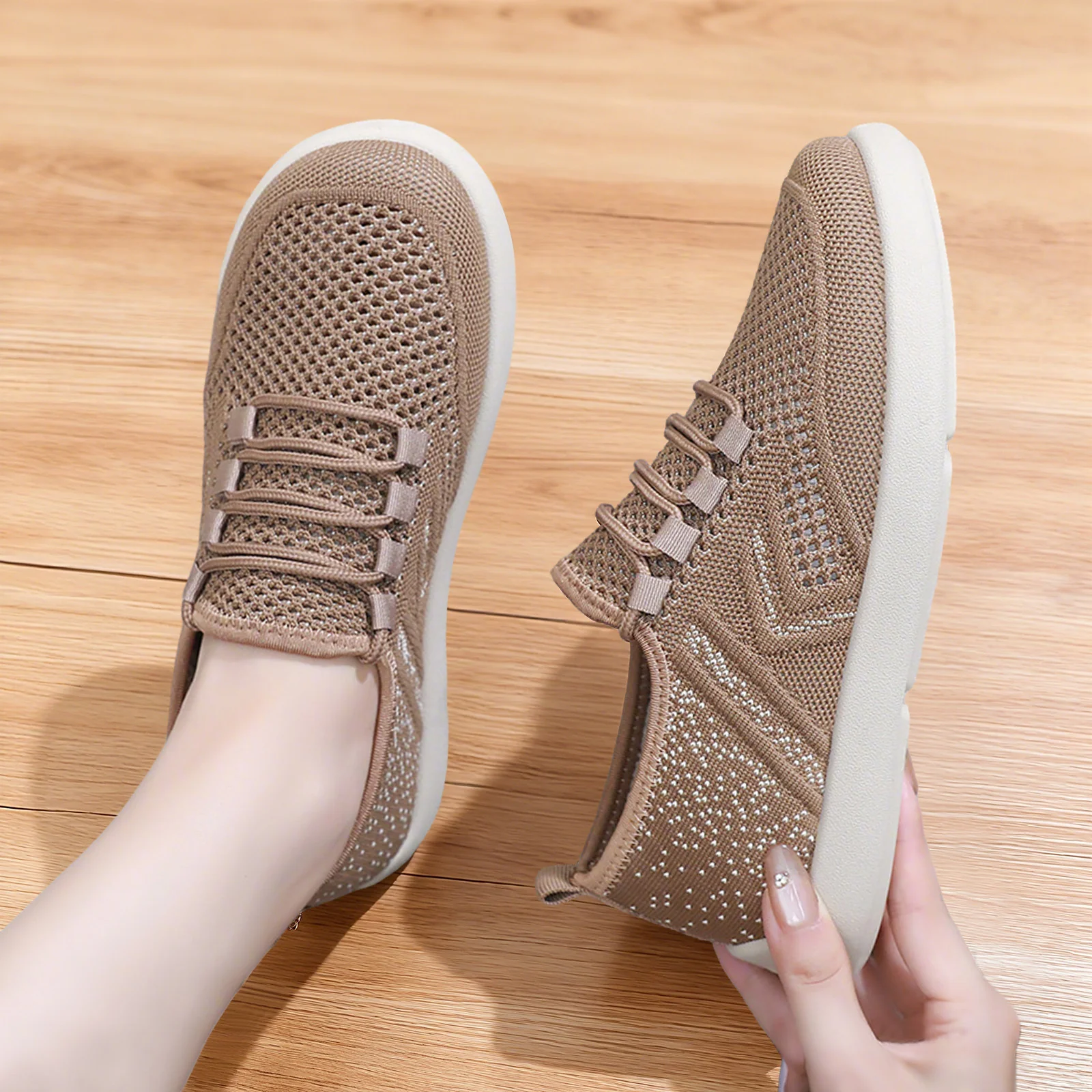 Damen Atmungsaktive Sneaker mit elastischen Schnürsenkeln Heidi Mode - Image 3