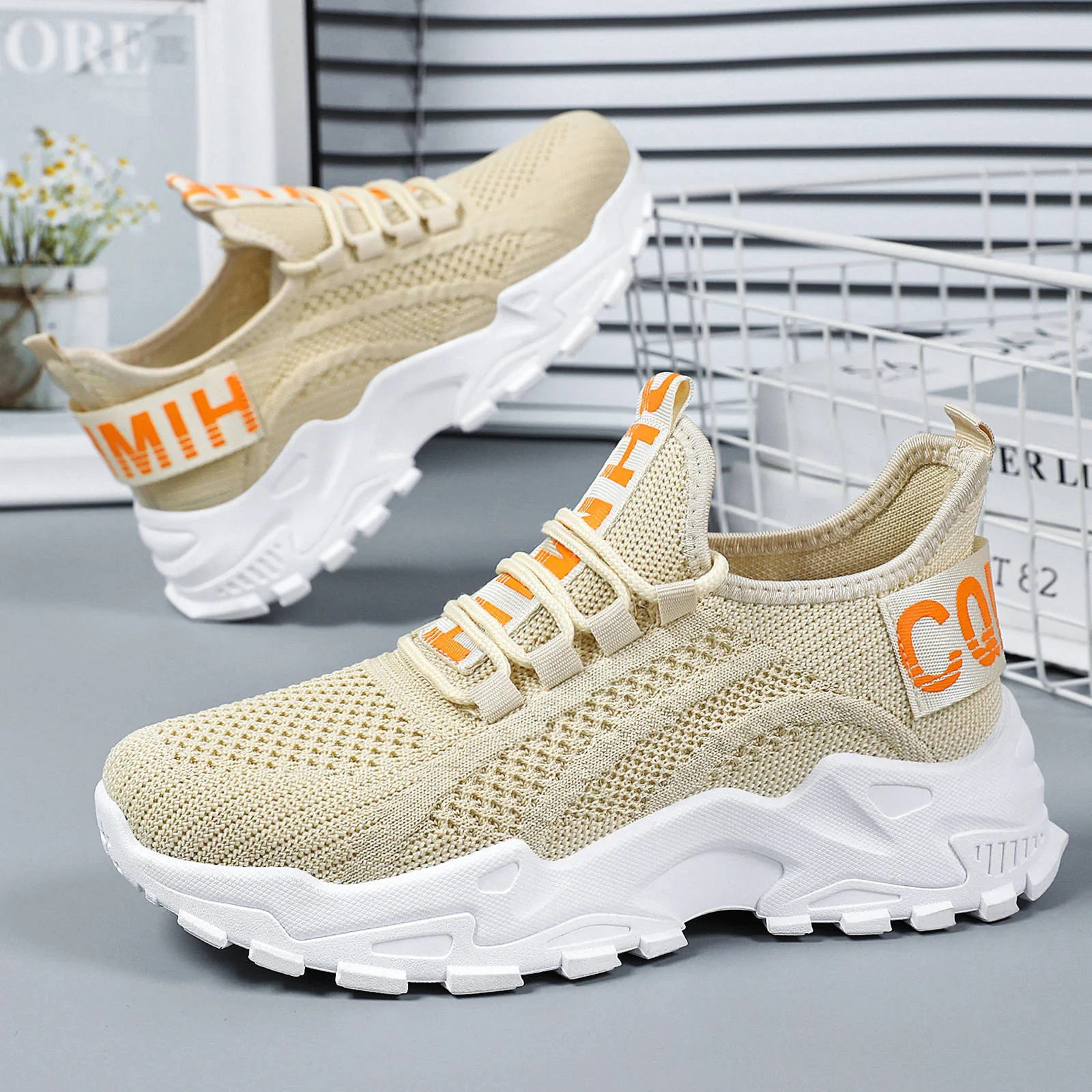 Damen Atmungsaktive Sneakers mit flexiblem Strickoberteil Heidi Mode