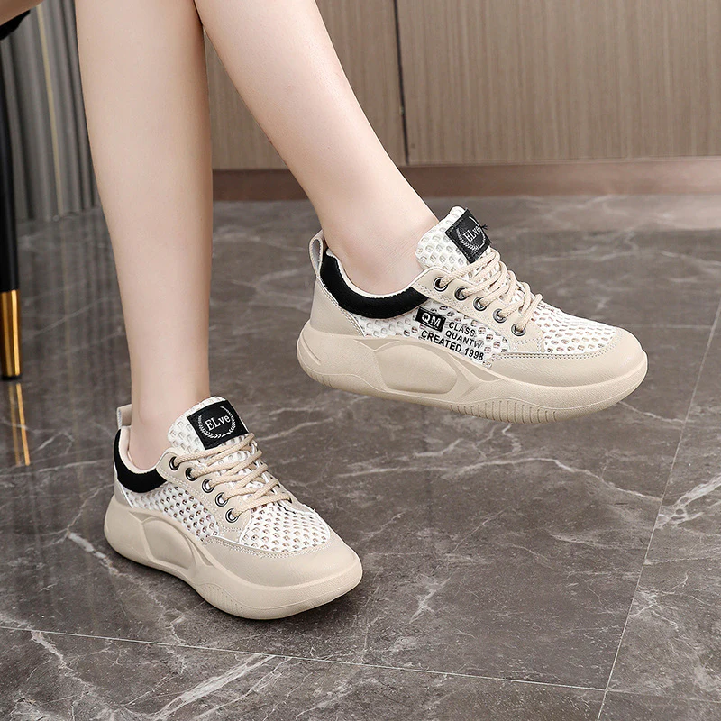 Damen Atmungsaktive Sneakers mit modischem Netzdesign und dämpfender Sohle Heidi Mode - Image 4
