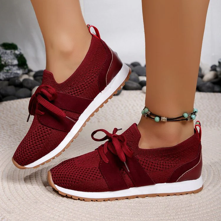 Damen Atmungsaktive Sport-Sneaker mit Flexiblem Gummizug und Rutschfester Sohle Heidi-Mode - Image 2