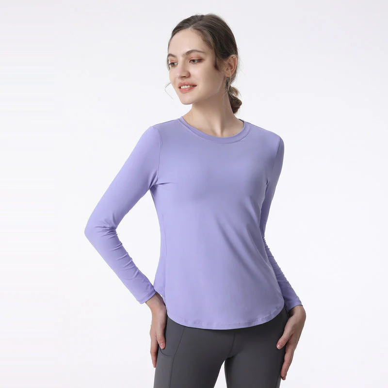 Damen Atmungsaktives Langarm-Sportshirt mit Uv-Schutz und Feuchtigkeitsableitender Technologie Heidi-Mode - Image 2