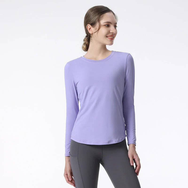 Damen Atmungsaktives Langarm-Sportshirt mit Uv-Schutz und Feuchtigkeitsableitender Technologie Heidi-Mode - Image 7