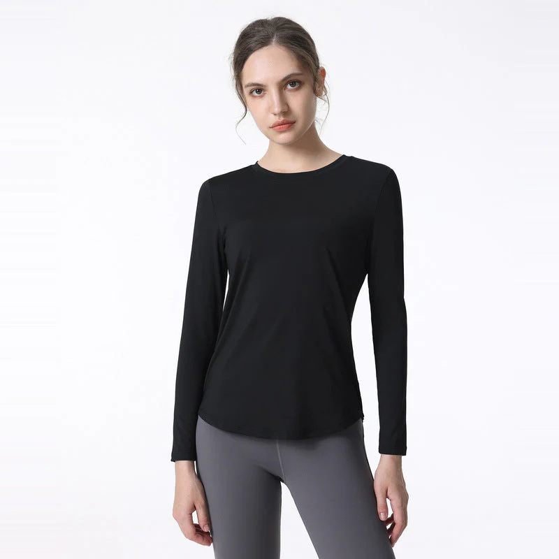 Damen Atmungsaktives Langarm-Sportshirt mit Uv-Schutz und Feuchtigkeitsableitender Technologie Heidi-Mode - Image 8