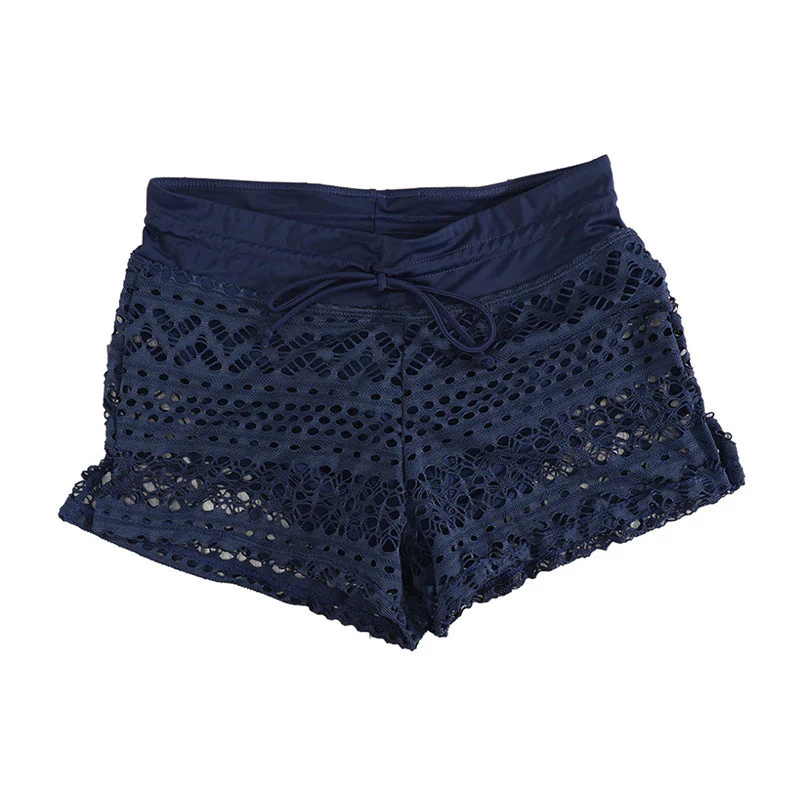 Damen Badeshorts mit Attraktivem Häkelmuster und Verstellbarem Bund Heidi-Mode - Image 5