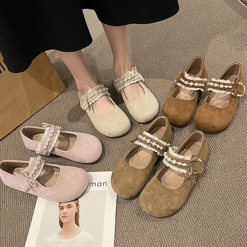 Damen Ballerina mit elegantem Schleifenverzierung und hochwertiger Plüschoberfläche Heidi Mode - Image 3