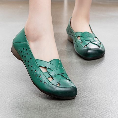 Damen Ballerina-Schuhe mit dekorativen Cut-Outs und bequemem Innenfutter Heidi Mode