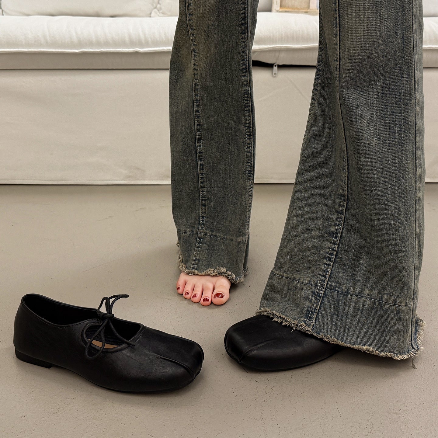 Damen Ballerina-Schuhe mit elegantem Schnürdesign und komfortablem Fußbett Heidi Mode - Image 6