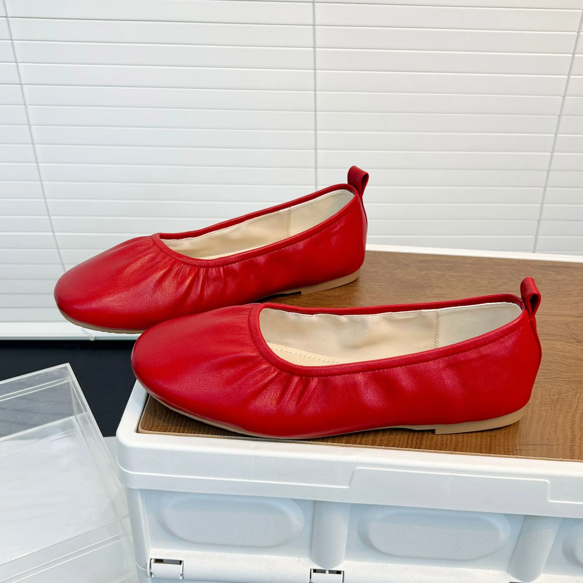 Damen Ballerinas aus feinem Leder mit elastischem Riemen Heidi Mode - Image 2