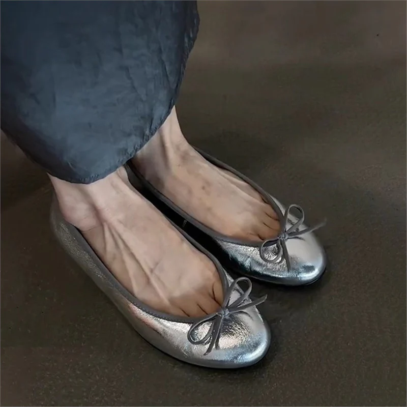 Damen Ballerinas aus glänzendem, strukturiertem Obermaterial Heidi Mode - Image 2