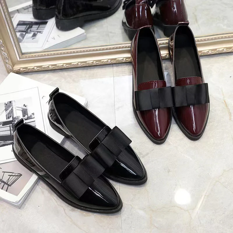 Damen Ballerinas aus Hochglanz-Leder mit eleganter Schleifen-Applikation Heidi Mode - Image 4
