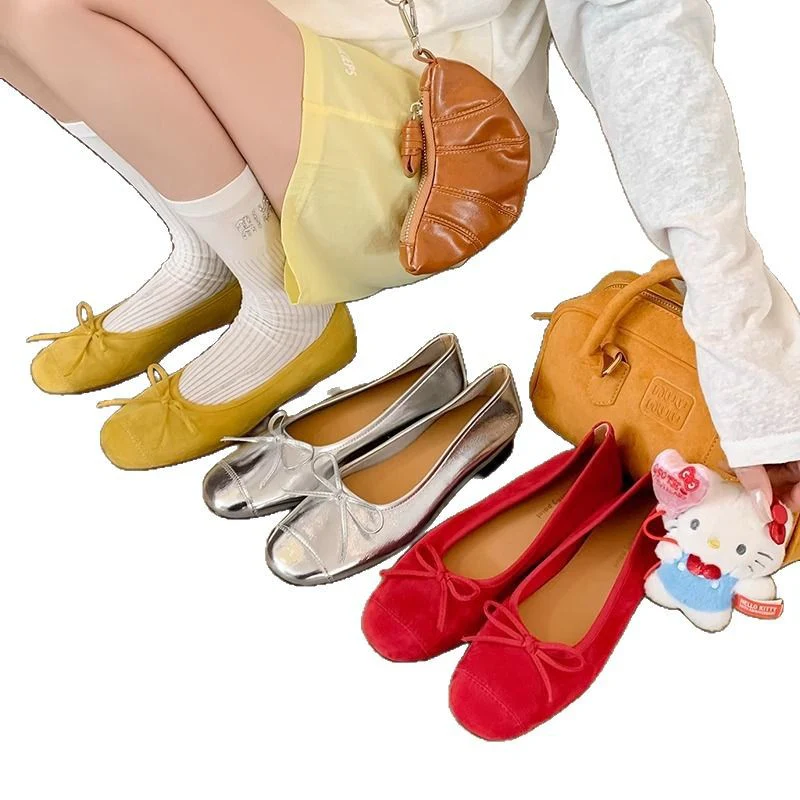 Damen Ballerinas aus hochwertigem metallic Leder mit elegantem Schleifenakzent Heidi Mode - Image 5