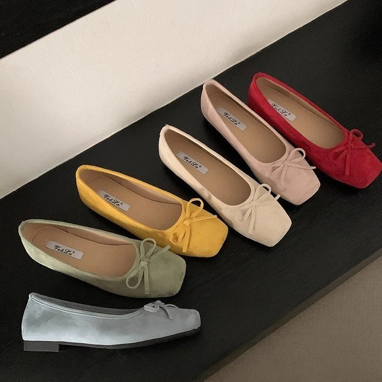 Damen Ballerinas aus hochwertigem Wildleder mit filigranem Schleifendetail Heidi Mode - Image 2