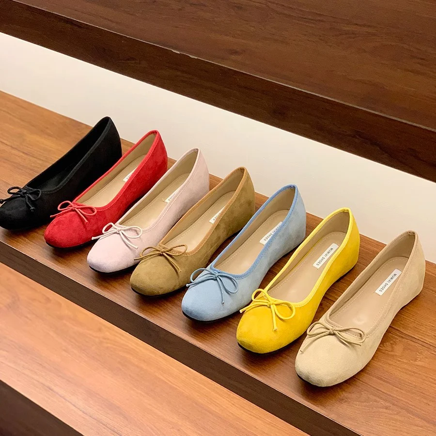 Damen Ballerinas aus hochwertigem Wildleder mit verspieltem Schleifen-Detail Heidi Mode - Image 3