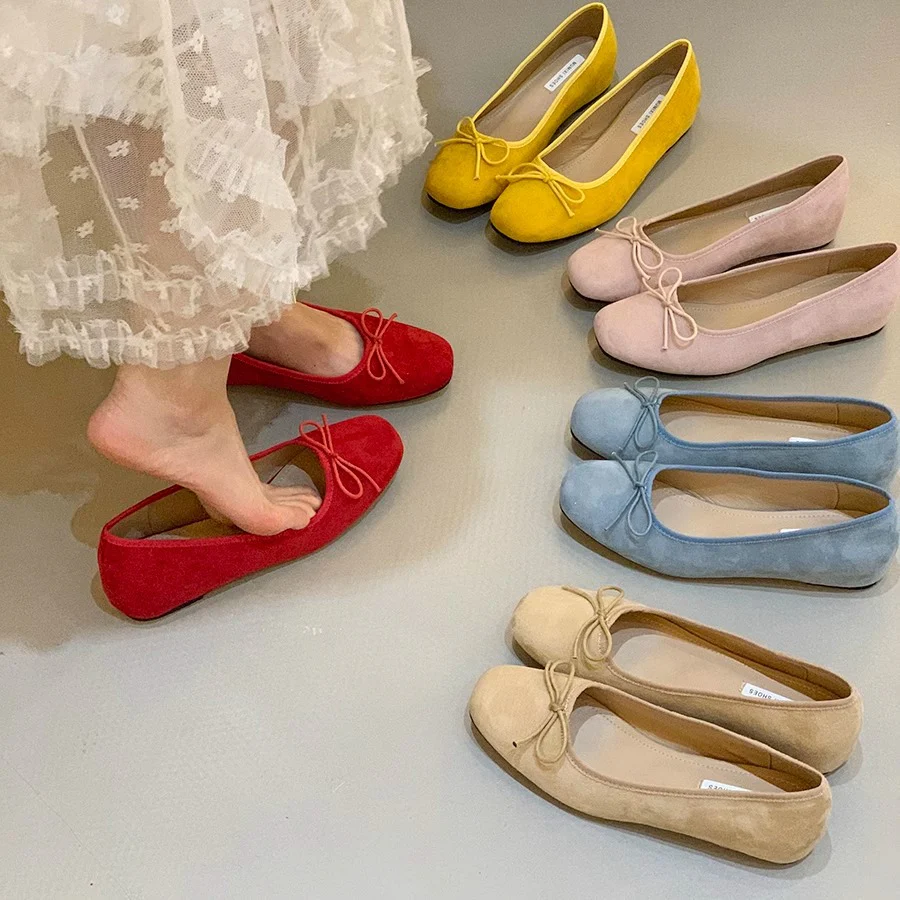 Damen Ballerinas aus hochwertigem Wildleder mit verspieltem Schleifen-Detail Heidi Mode - Image 4