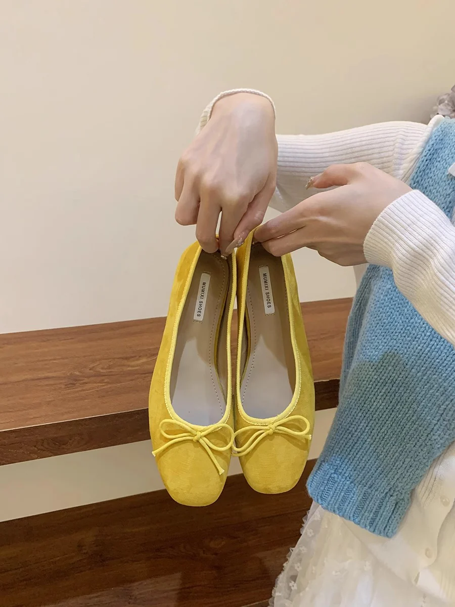 Damen Ballerinas aus hochwertigem Wildleder mit verspieltem Schleifen-Detail Heidi Mode - Image 6
