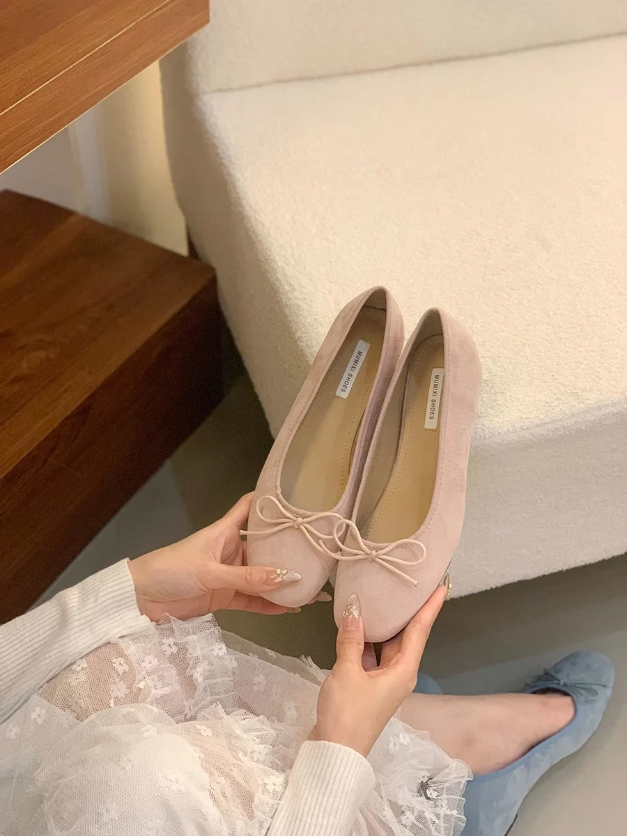 Damen Ballerinas aus hochwertigem Wildleder mit verspieltem Schleifen-Detail Heidi Mode - Image 7