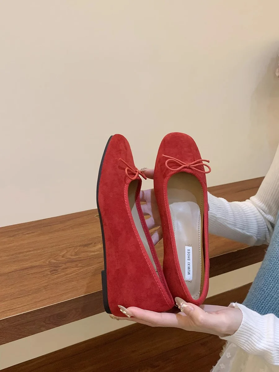 Damen Ballerinas aus hochwertigem Wildleder mit verspieltem Schleifen-Detail Heidi Mode - Image 8