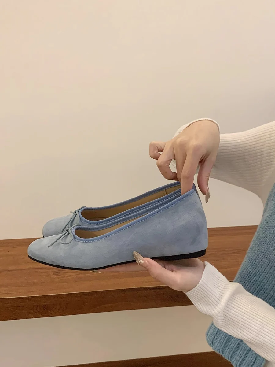 Damen Ballerinas aus hochwertigem Wildleder mit verspieltem Schleifen-Detail Heidi Mode - Image 9