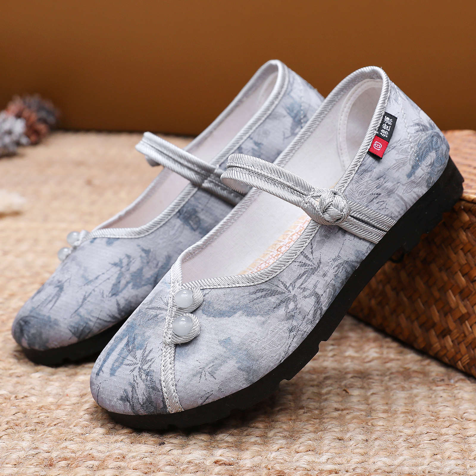 Damen ballerinas mit dekorativem Knopf-Design und komfortabler Sohle Heidi Mode