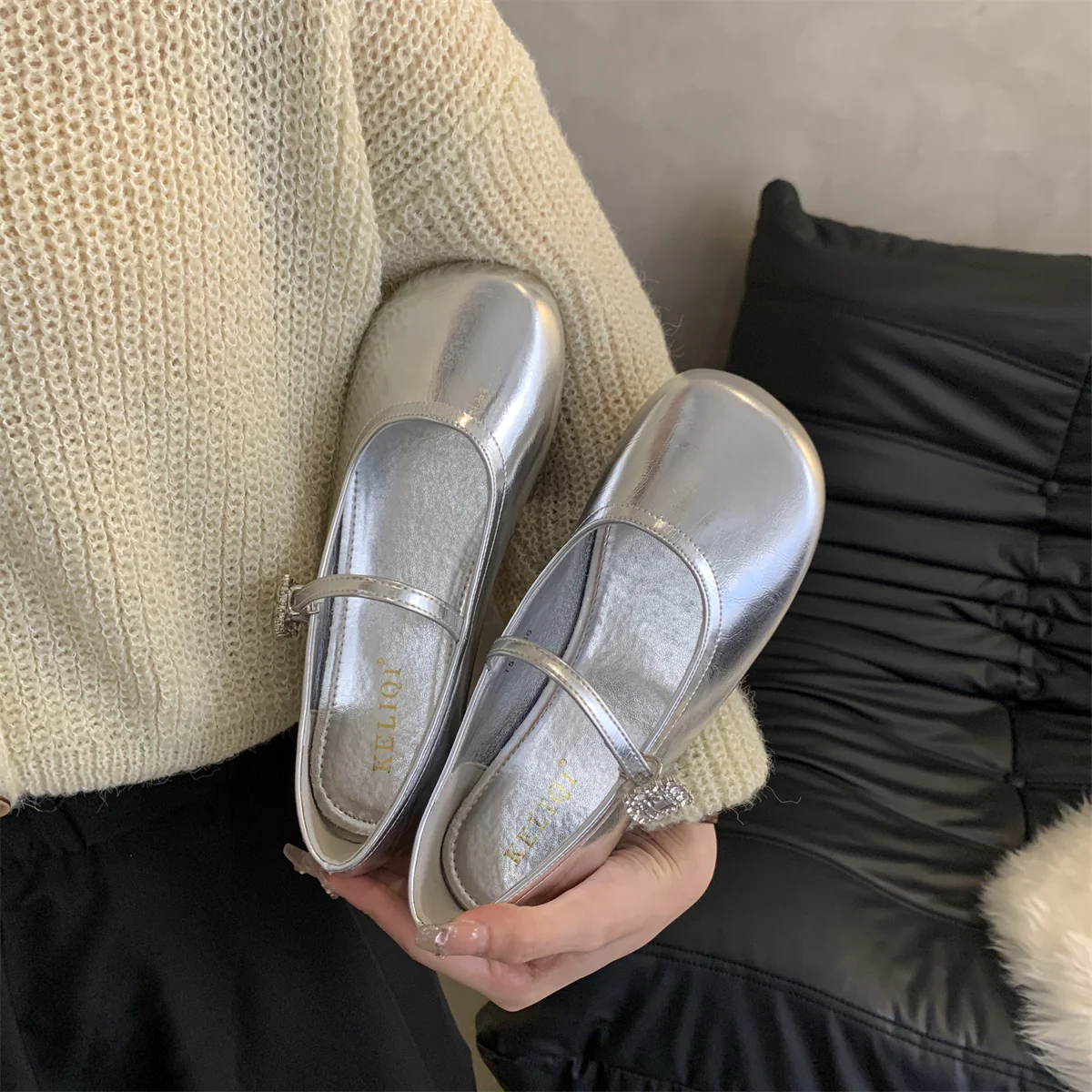 Damen Ballerinas mit dekorativem Riemen und elegantem Schuhdesign Heidi Mode - Image 6