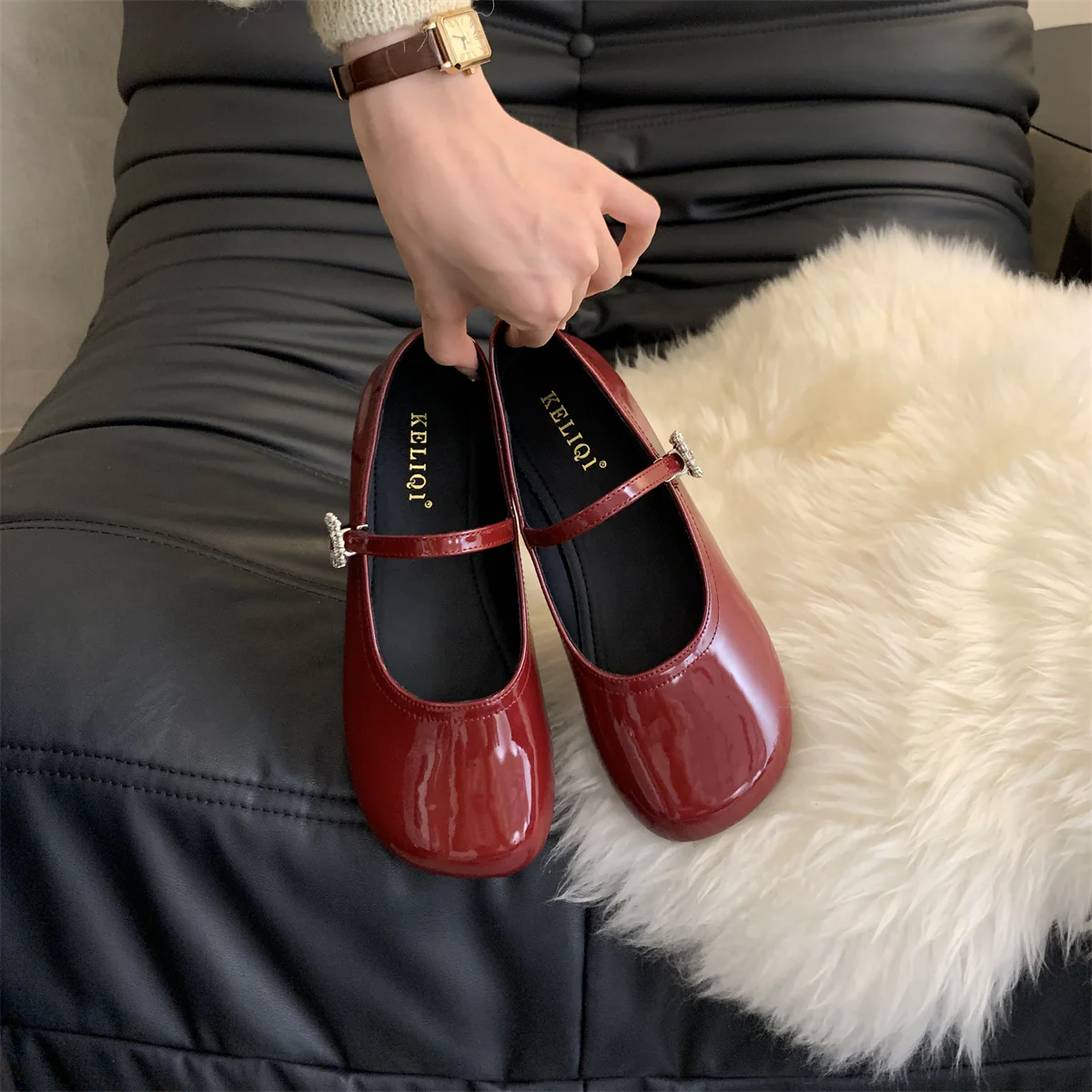Damen Ballerinas mit dekorativem Riemen und elegantem Schuhdesign Heidi Mode - Image 8