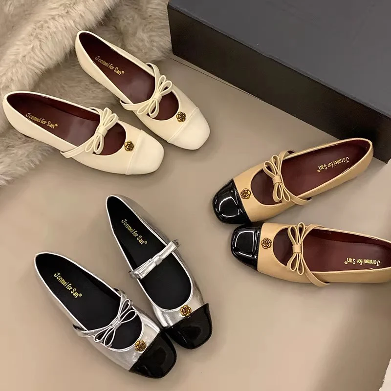 Damen Ballerinas mit dekorativer Schleifenverzierung und edlem Glanz Heidi Mode