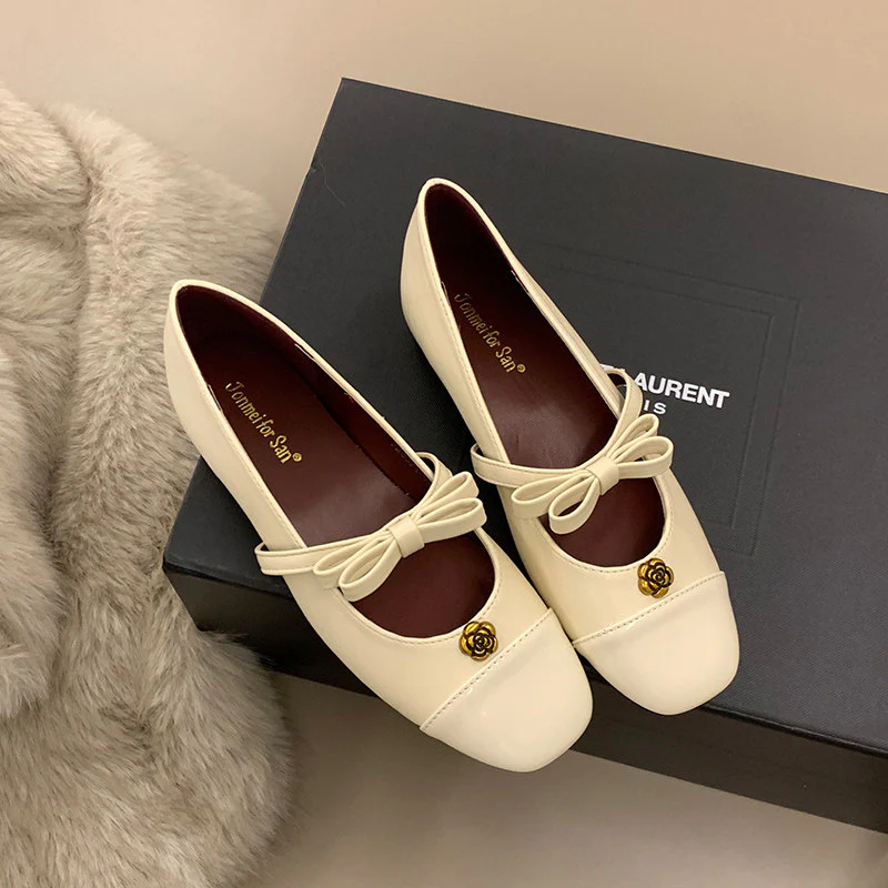 Damen Ballerinas mit dekorativer Schleifenverzierung und edlem Glanz Heidi Mode - Image 8