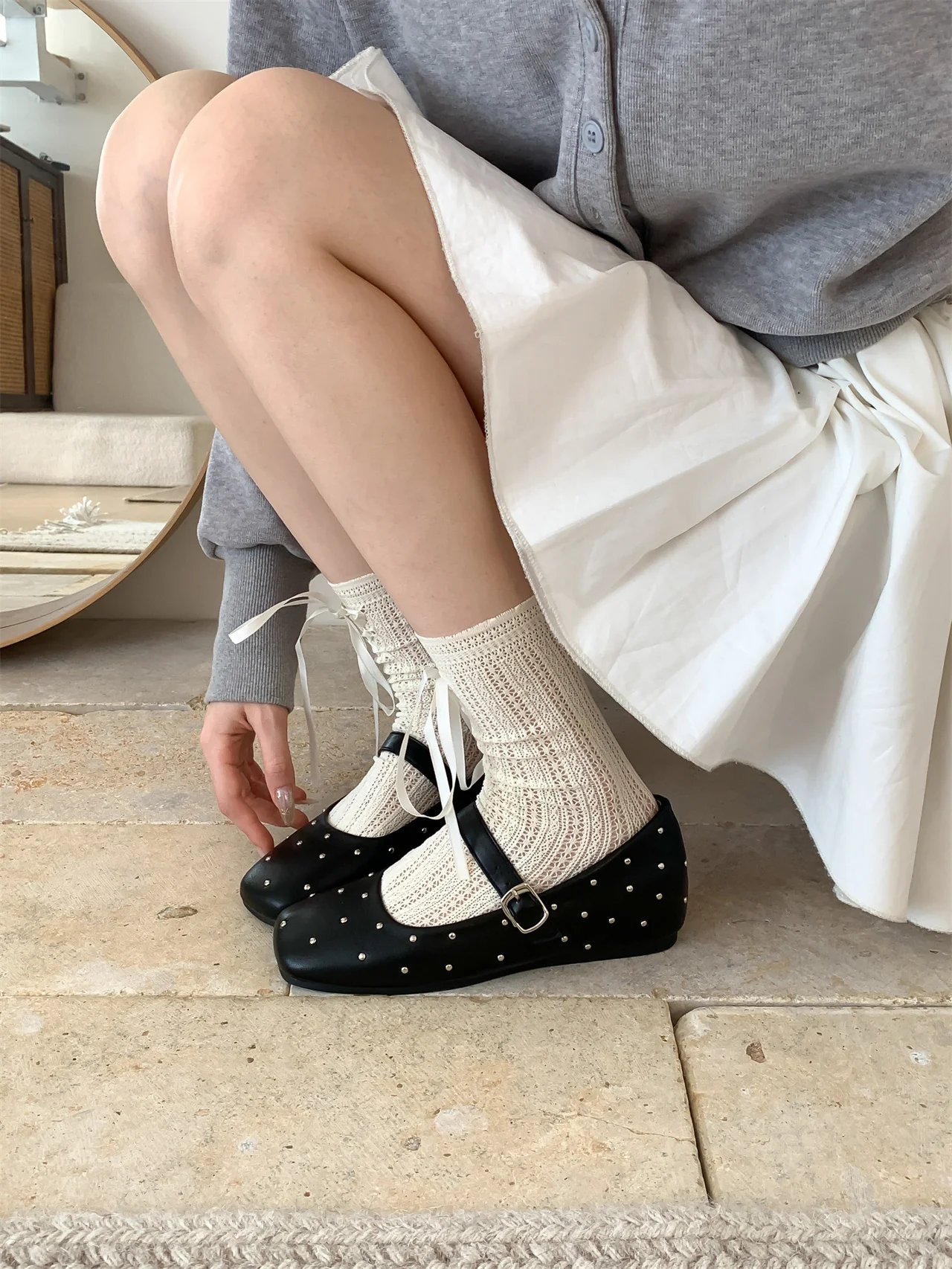 Damen Ballerinas mit dekorativer Schnalle und funkelndem Design Heidi Mode - Image 6