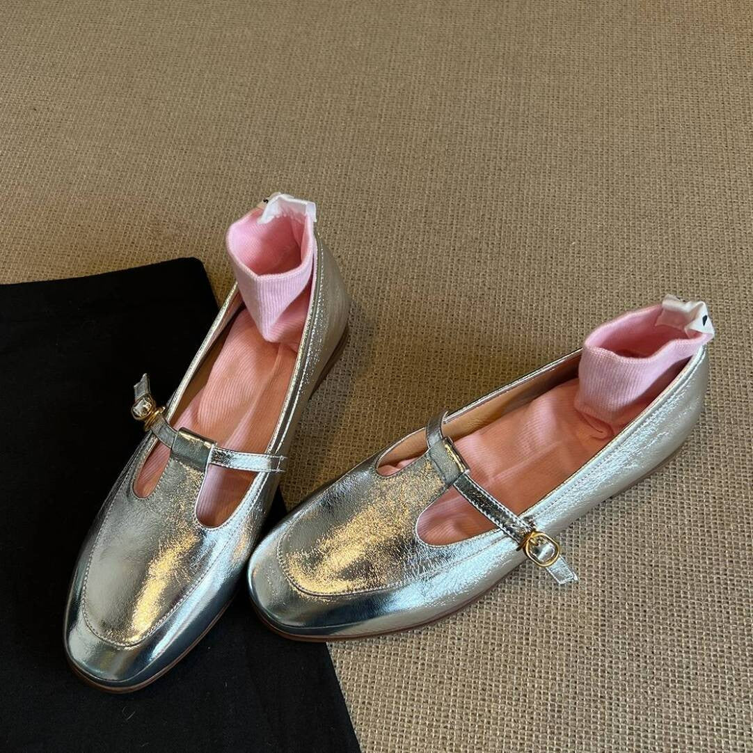 Damen Ballerinas mit elegantem Riemchen und glänzender Oberfläche Heidi Mode - Image 2