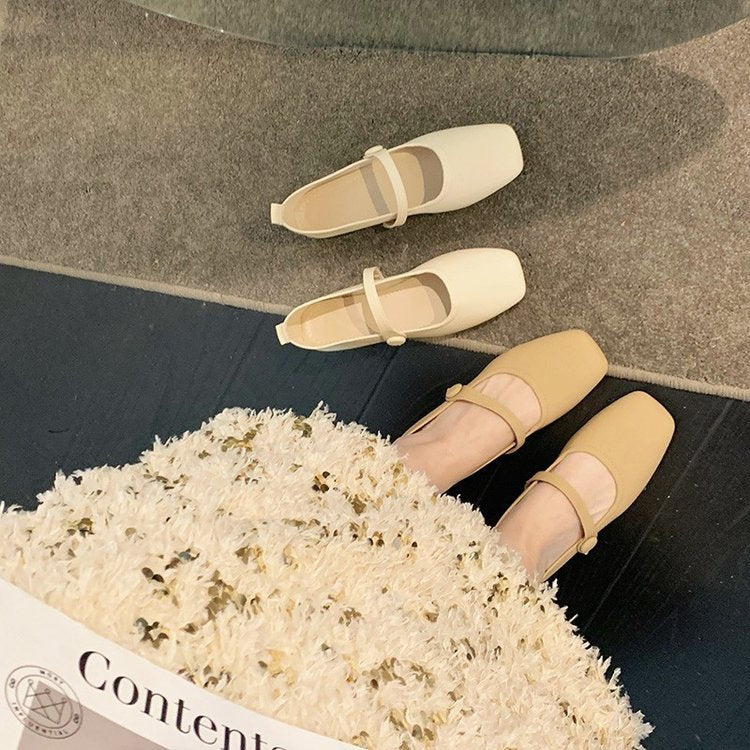 Damen Ballerinas mit elegantem Riemchen und hochwertiger Oberflächenstruktur Heidi Mode