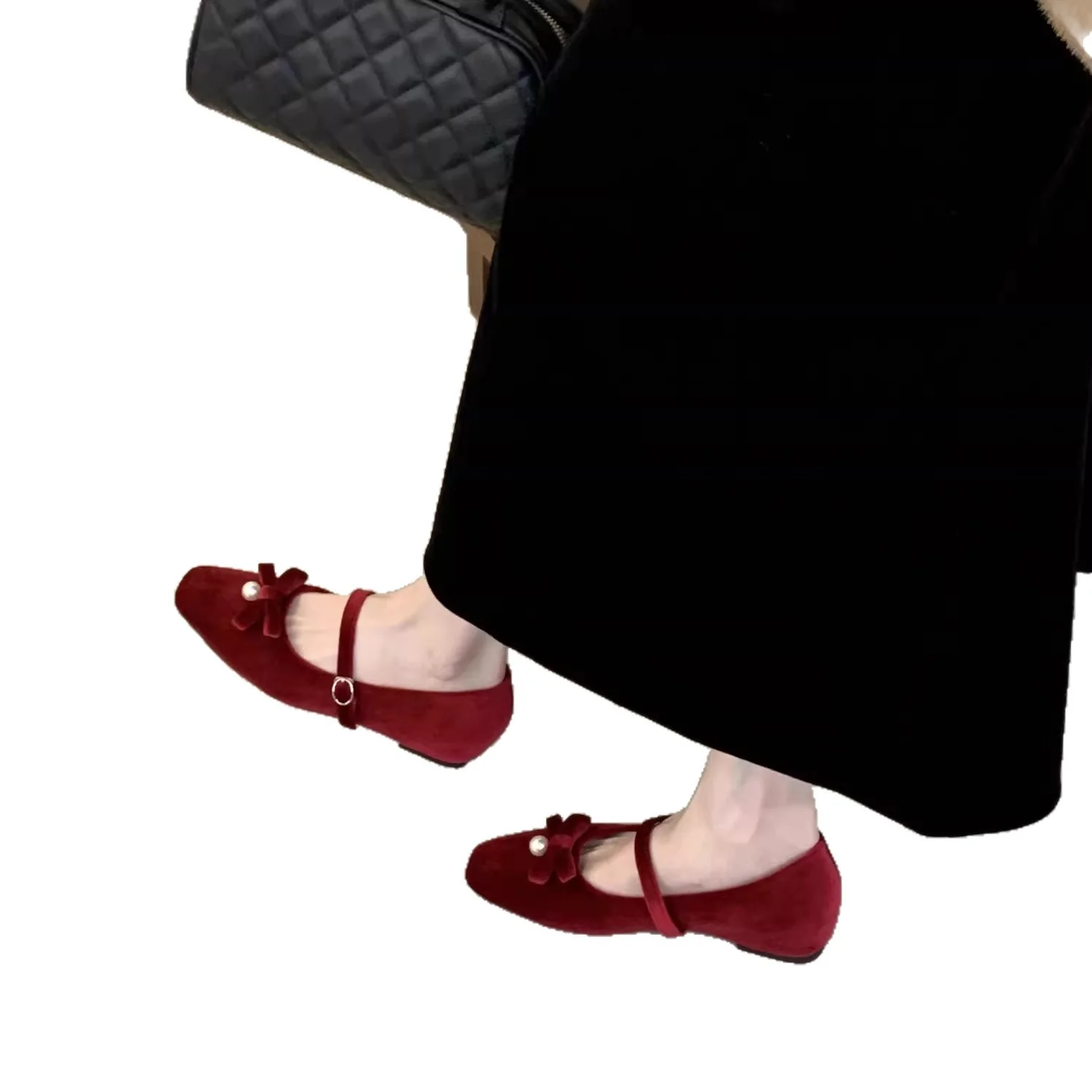 Damen Ballerinas mit elegantem Riemchen und perlverzierter Schleife Heidi Mode - Image 5