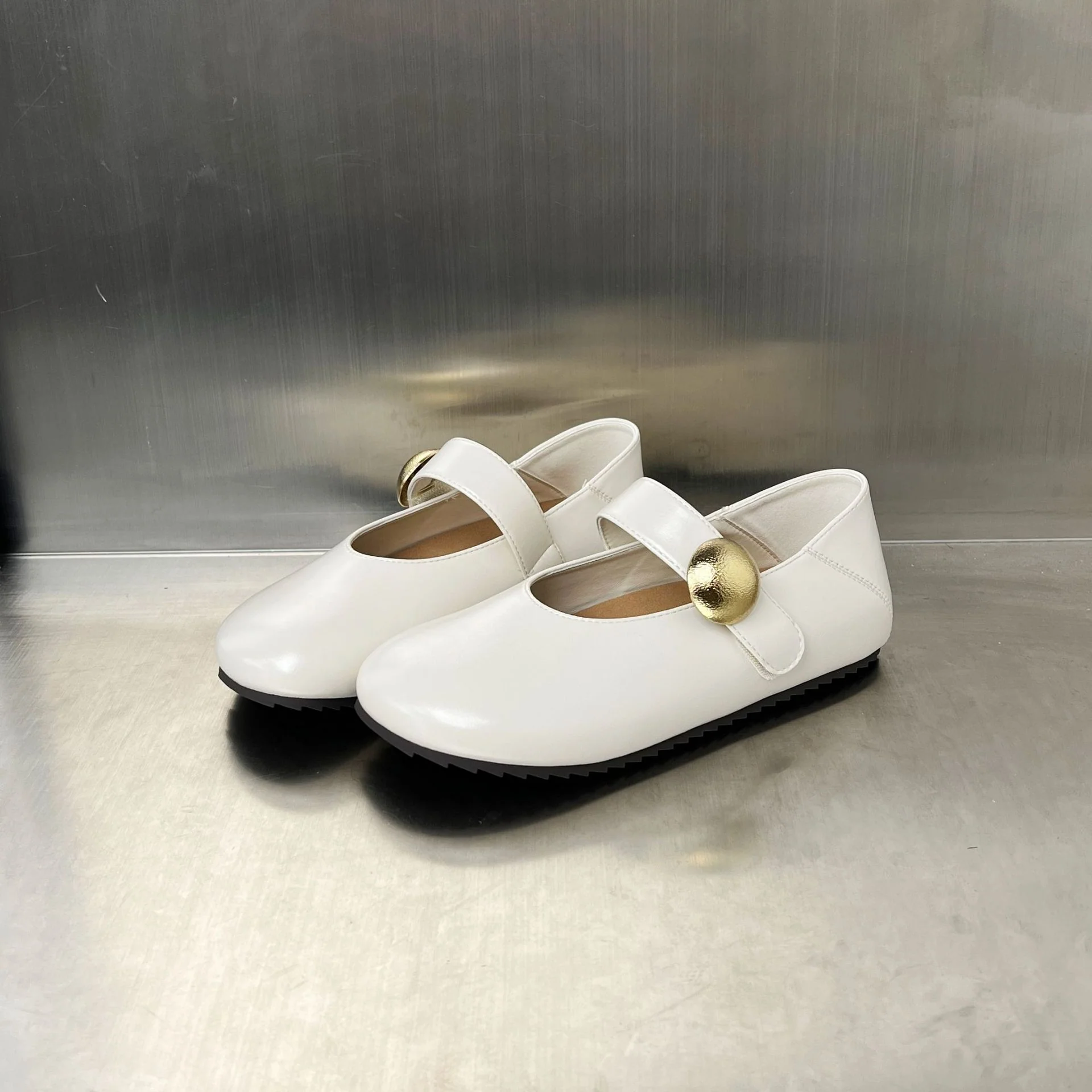 Damen Ballerinas mit elegantem Riemen und goldener Schnalle Heidi Mode - Image 7