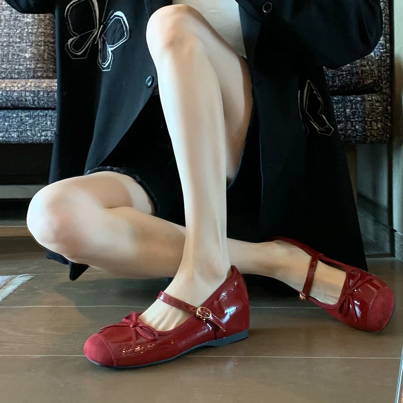 Damen Ballerinas mit elegantem Riemen und hochwertigem Lackleder Heidi Mode - Image 6