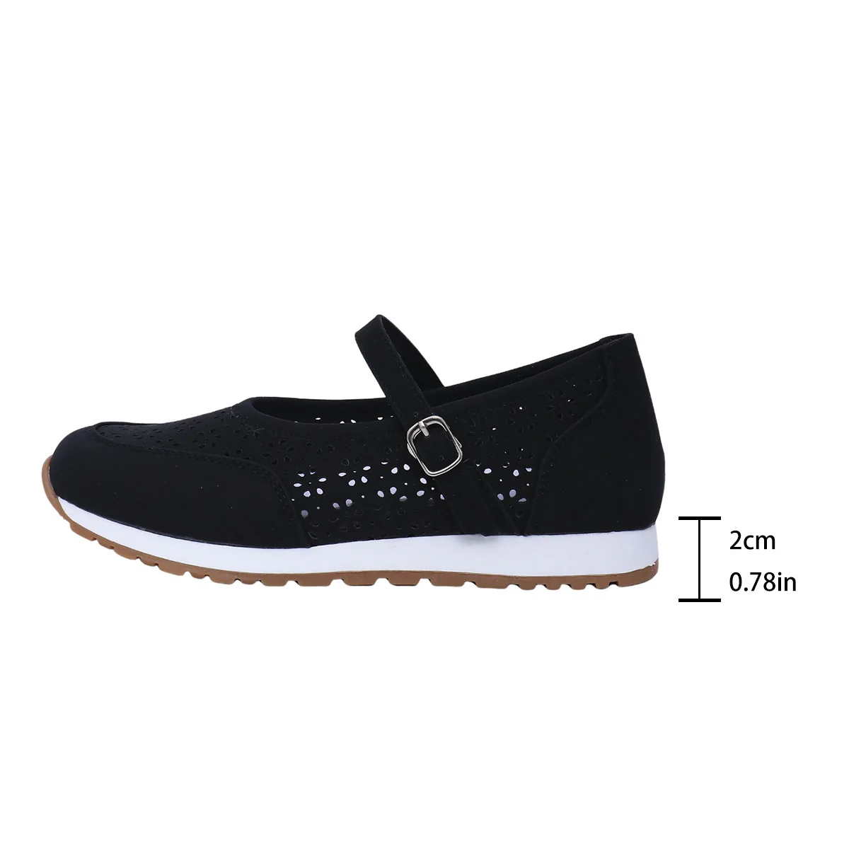 Damen Ballerinas mit elegantem Riemen und perforierter Oberflächenstruktur Heidi Mode - Image 5