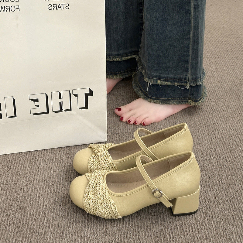 Damen Ballerinas mit elegantem Riemen und raffiniertem Strickdetail Heidi Mode - Image 8