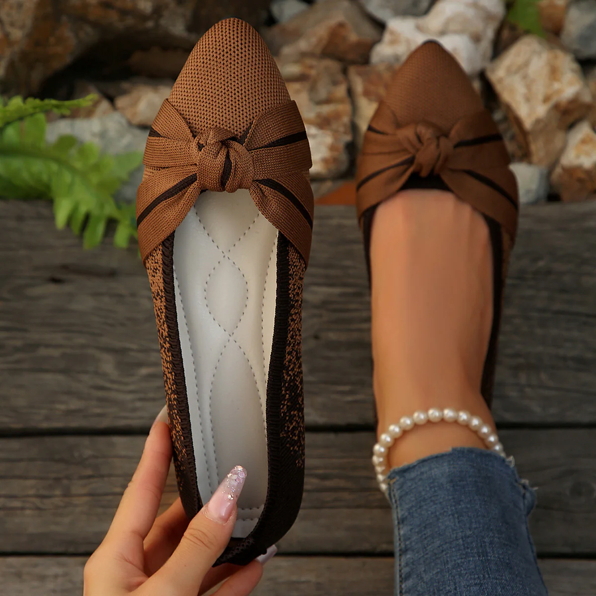 Damen Ballerinas mit elegantem Schleifen-Design und atmungsaktiver Oberflächenstruktur Heidi Mode - Image 8