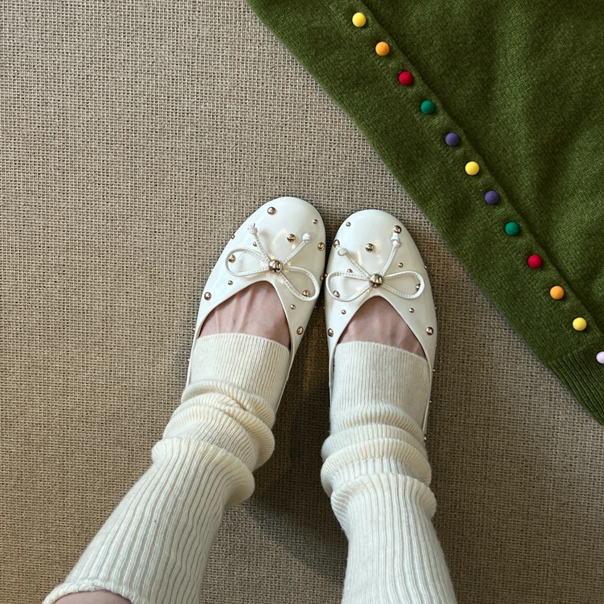 Damen Ballerinas mit elegantem Schleifenakzent und funkelnden Zierperlen Heidi Mode - Image 2