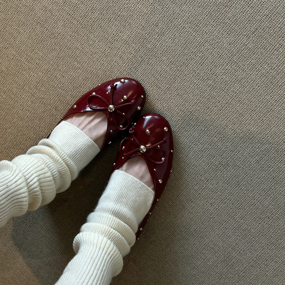 Damen Ballerinas mit elegantem Schleifenakzent und funkelnden Zierperlen Heidi Mode - Image 3