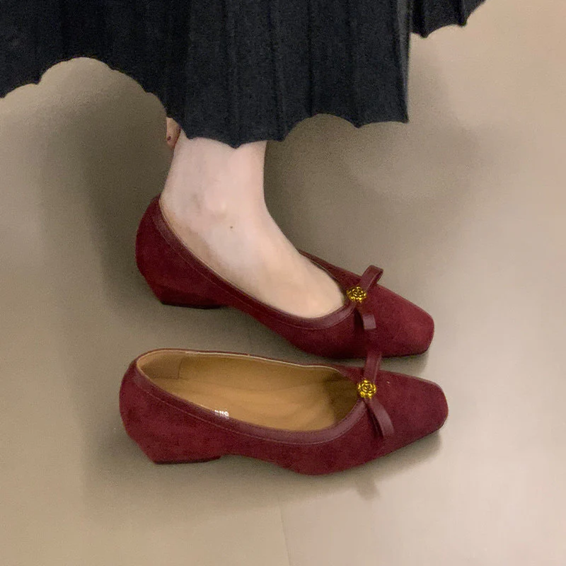 Damen Ballerinas mit elegantem Schleifenakzent und hochwertigem Veloursleder Heidi Mode - Image 8