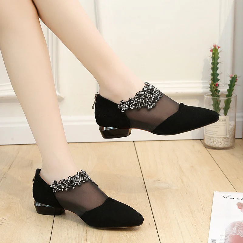 Damen Ballerinas mit eleganter Blüten-Applikation und atmungsaktiver Netzstruktur Heidi Mode - Image 2