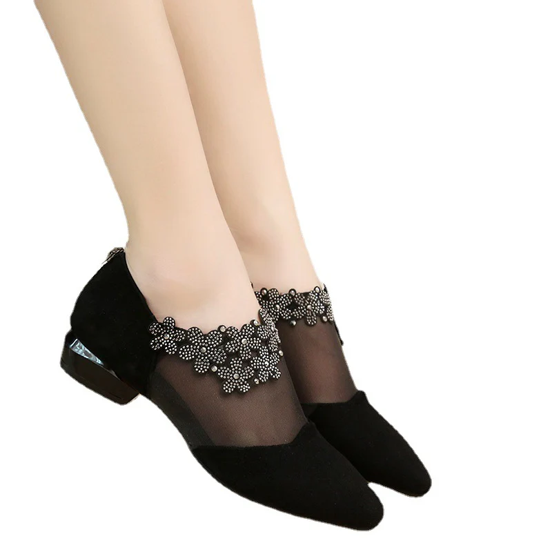 Damen Ballerinas mit eleganter Blüten-Applikation und atmungsaktiver Netzstruktur Heidi Mode - Image 5