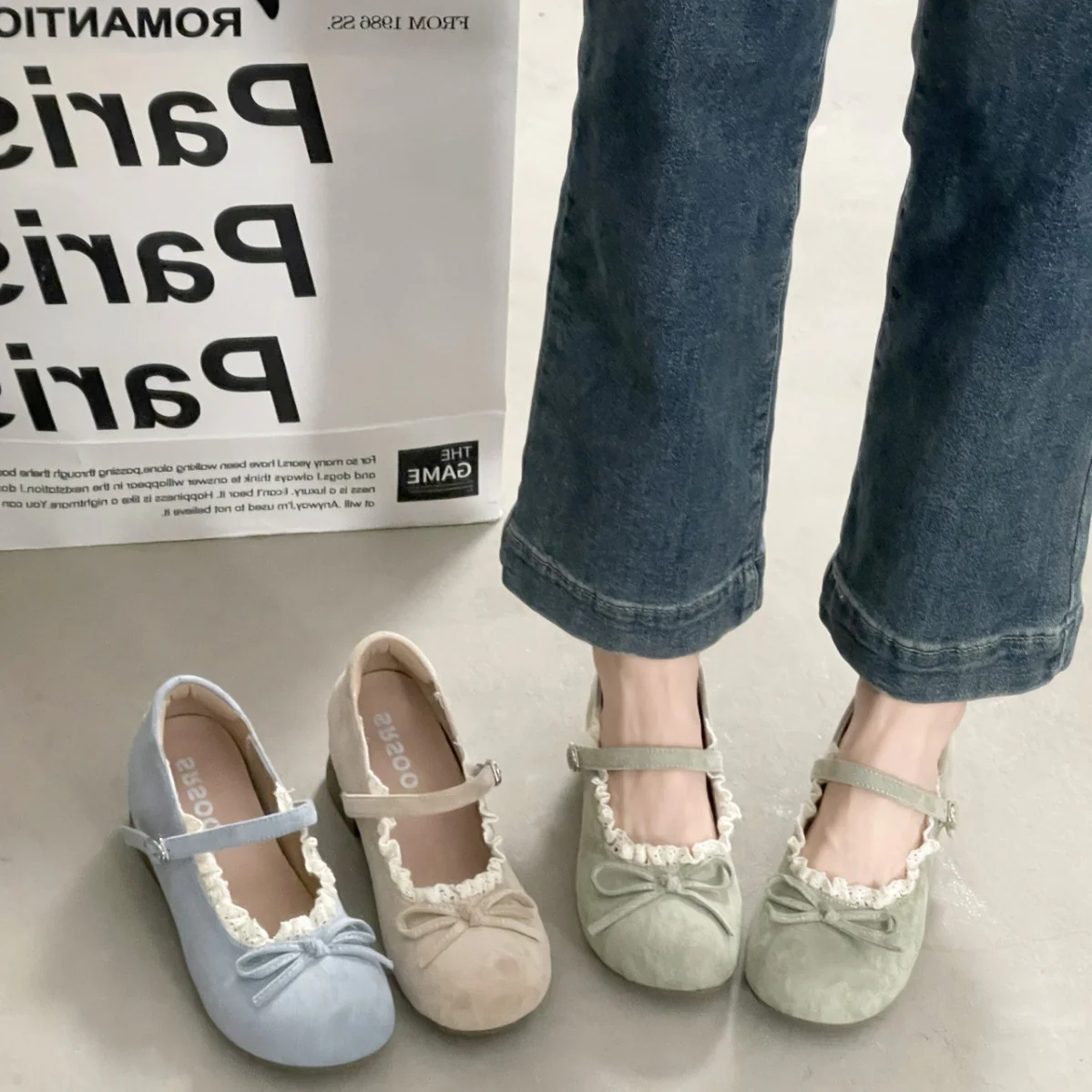 Damen Ballerinas mit eleganter Rüschenkante und praktischem Riemen Heidi Mode - Image 4