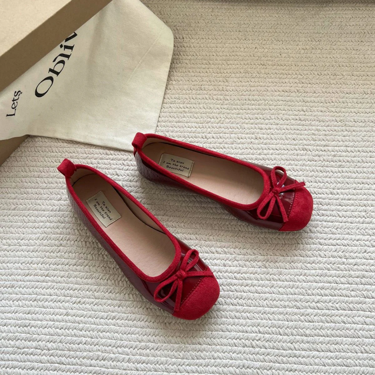 Damen Ballerinas mit eleganter Schleife und hochwertiger Glanzoberfläche Heidi Mode - Image 3