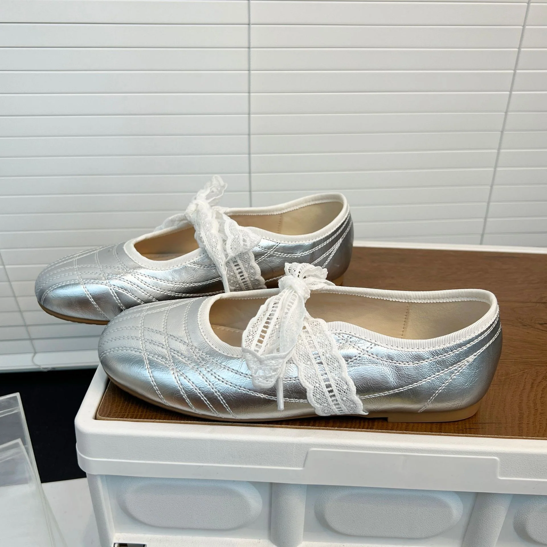 Damen Ballerinas mit eleganter Spitzeneinlage und bequemem Fußbett Heidi Mode - Image 3