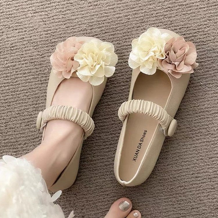 Damen Ballerinas mit floralem Dekor und elastischem Riemen Heidi Mode - Image 2