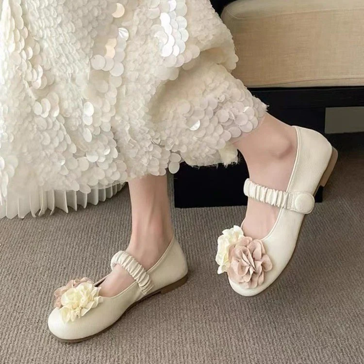 Damen Ballerinas mit floralem Dekor und elastischem Riemen Heidi Mode - Image 4