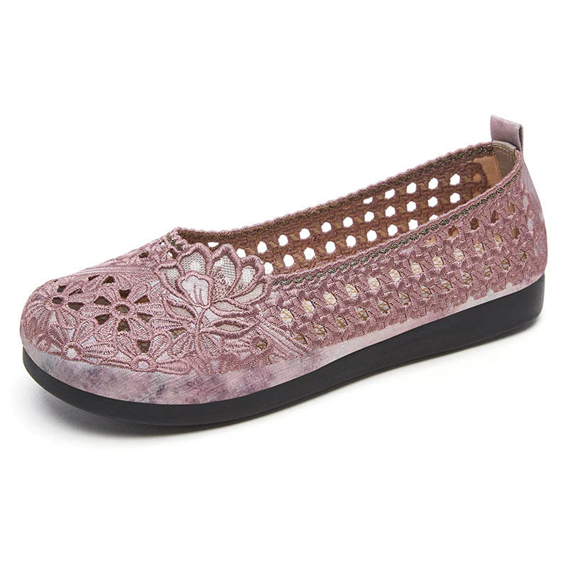 Damen Ballerinas mit floralem Lochdesign und rutschfester Sohle Heidi Mode - Image 5