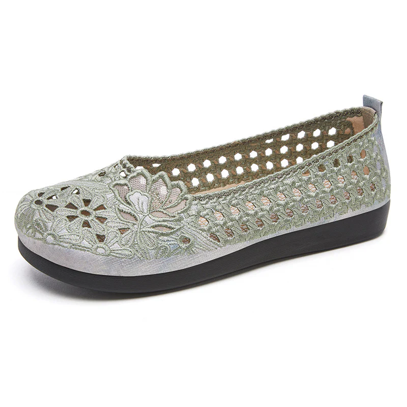 Damen Ballerinas mit floralem Lochdesign und rutschfester Sohle Heidi Mode - Image 7
